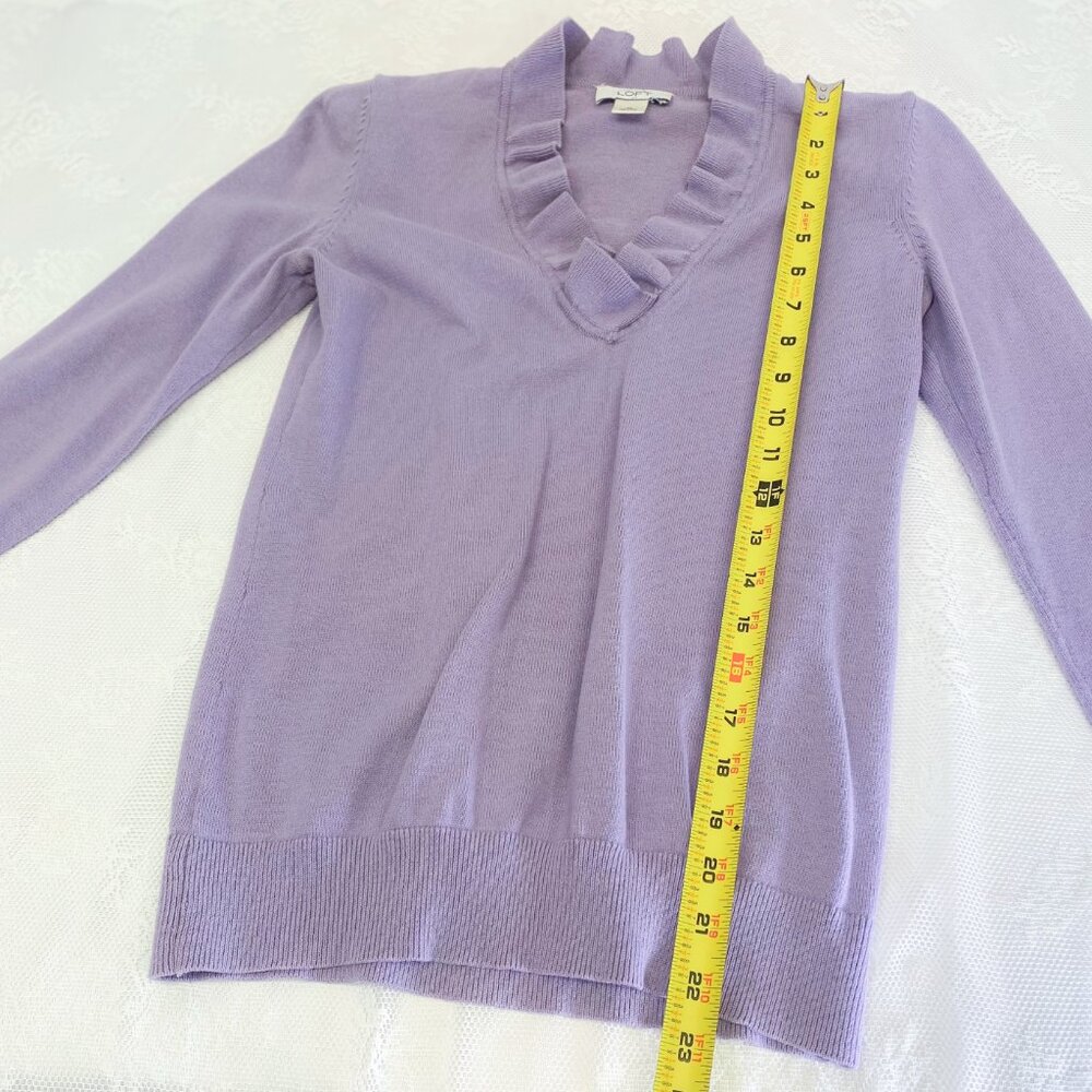 Ann Taylor Women's Long Sleeve Shirt Mauve Pale Prune Sweater Top - Picture 6 of 7